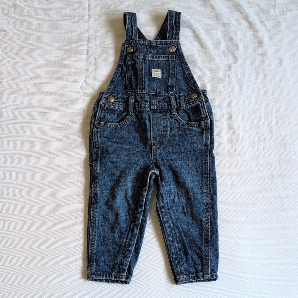 old navy workwear 100% cotton denim carpenter overalls 18-24 months baby